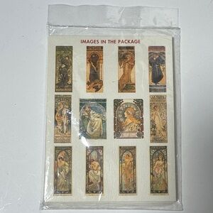 Vintage Alphonse Mucha Art Museum Fine Art Nouveau Gift Tags 2002 Set